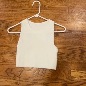 White Ribbed Hollister crop top